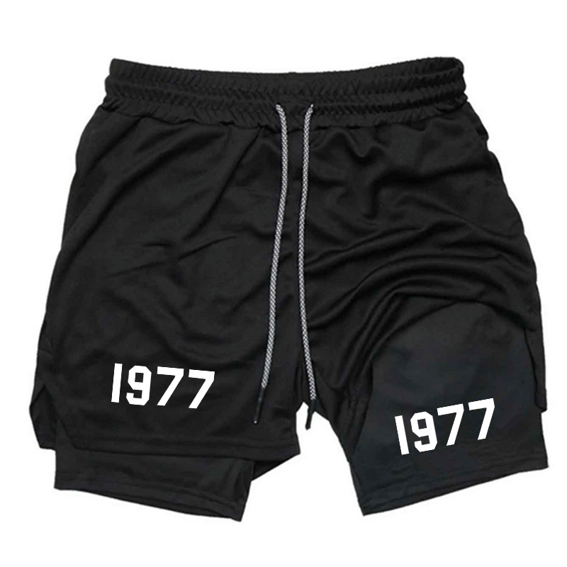 Compression Shorts Athletes - スポーツウェア 2-in-1 ジムワークアウトショーツ メンズ ストレッチ アスレチック