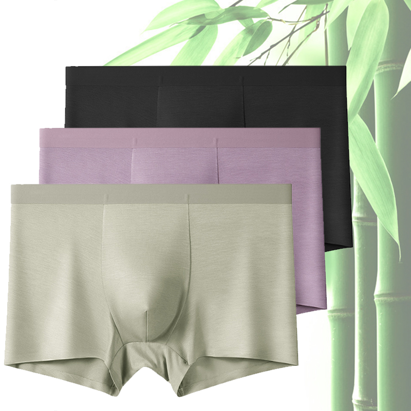 Bamboo Fiber Trunk - メンズ用下着3枚セット。竹繊維を使用したボクサーパンツ。天然繊維素材。サイズ：L、XL、XXL、3XL、4XL。柔らかく快適な履き心地。