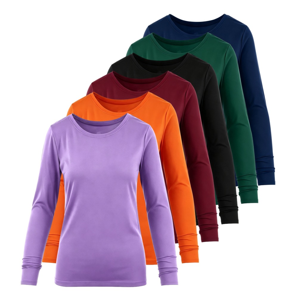クルーネック長袖スクラブアンダーシャツ、医療用ベースレイヤー - Undershirt Crew Neck のレビューと価格