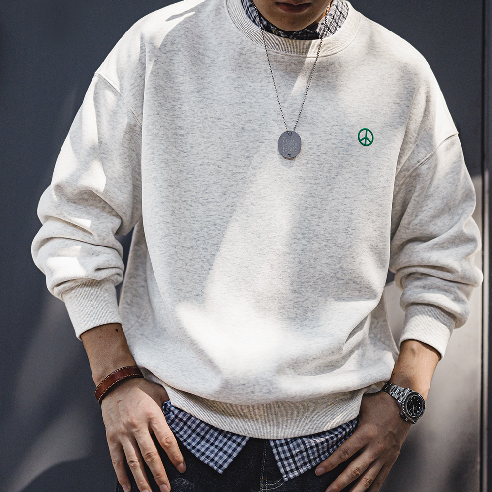 メイデンメンズラウンドネックフリース裏地スウェットシャツ、カ - Undershirt Crew Neck のレビューと価格