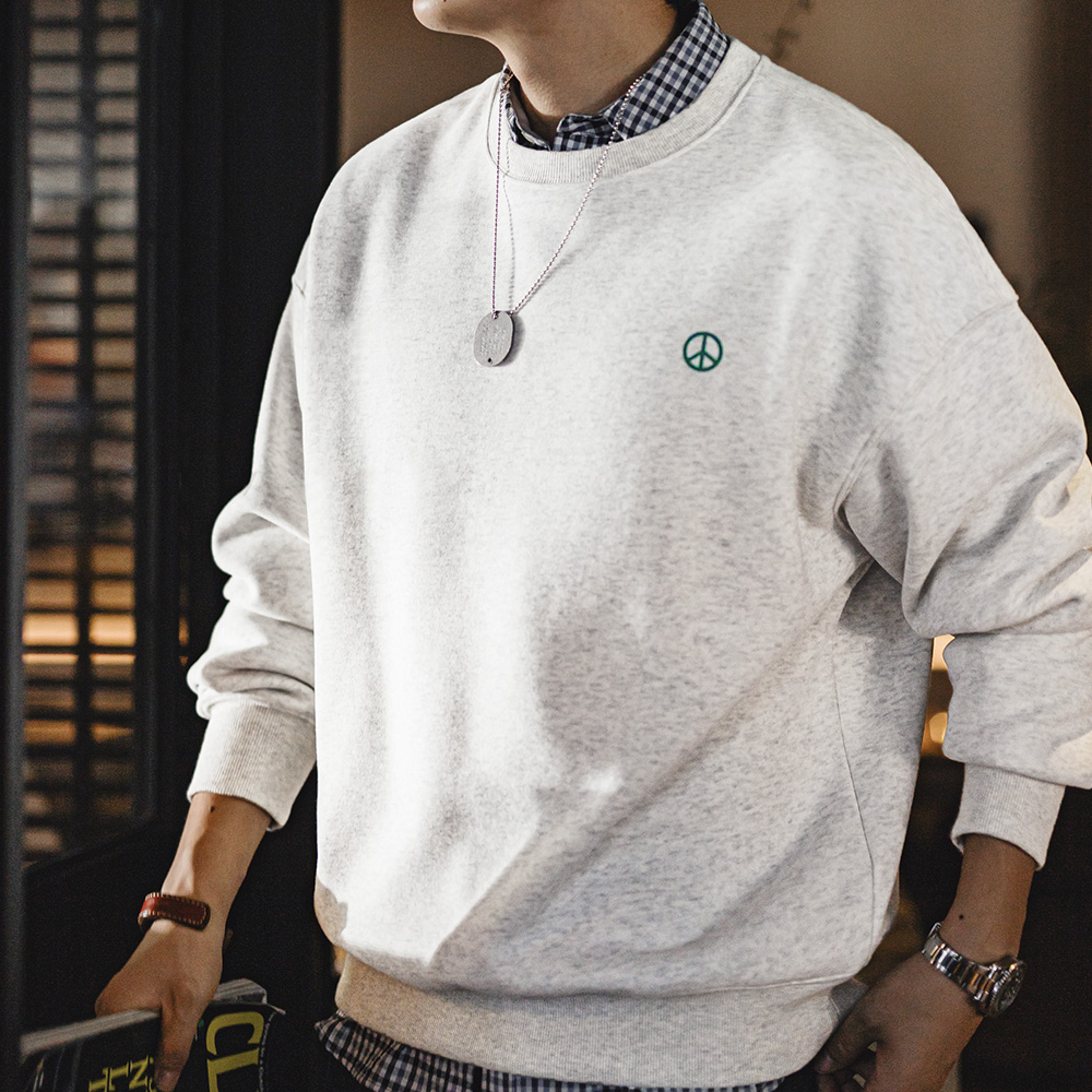 メイデンメンズラウンドネックフリース裏地スウェットシャツ、カ - Undershirt Crew Neck のレビューと価格