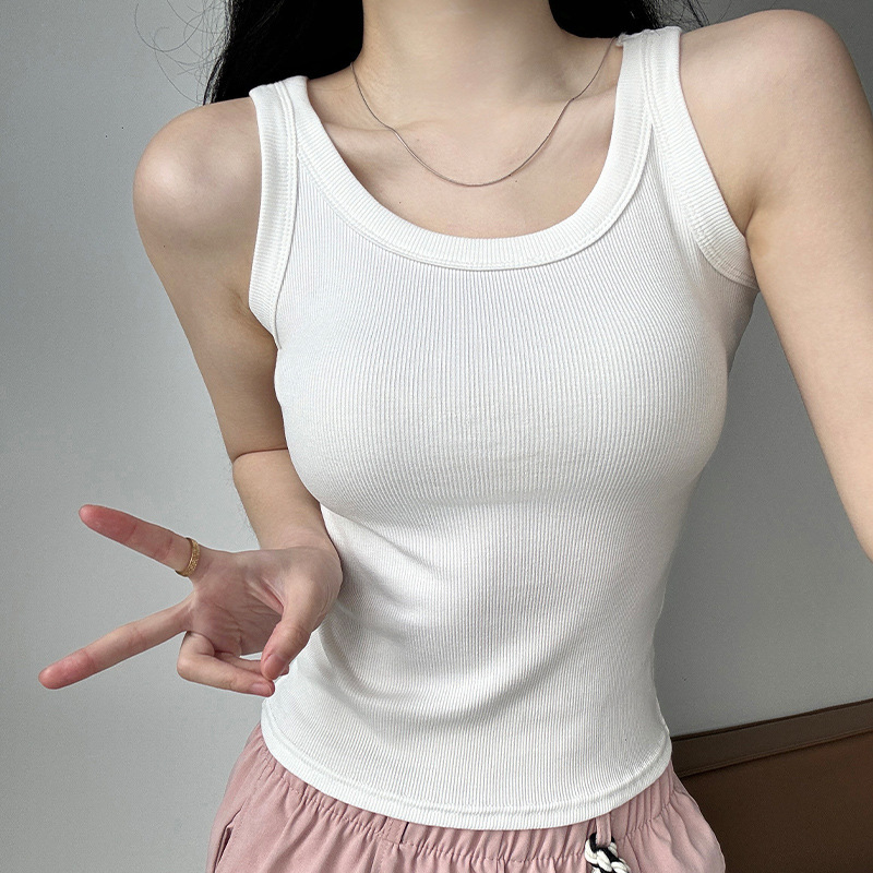 レディース タンクトップ 無地 ノースリーブ スリムフィット - Tank Top Ribbed のレビューと価格